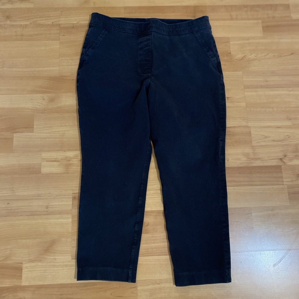 Spanx Crop Perfect Pant Women's Size L  Black Stretch Pull On‎